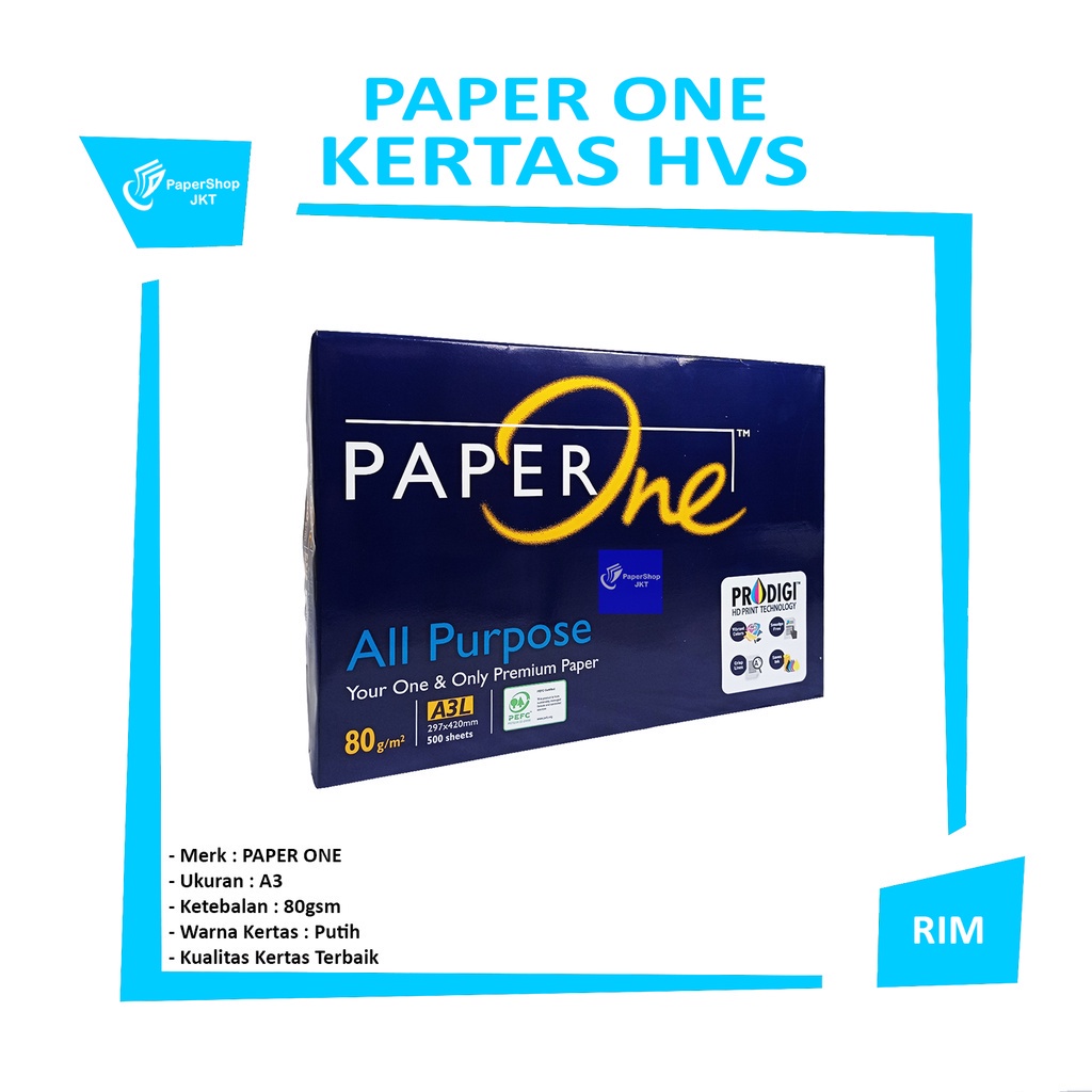 Jual PAPERONE - Paper Print A3 80gsm Kertas Fotokopi - Rim | Shopee ...