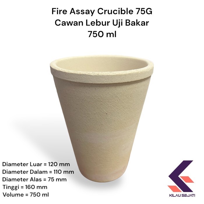 Jual Fire Assay Crucible 75G / Cawan Lebur Uji Emas & Logam Mulia 750 ...
