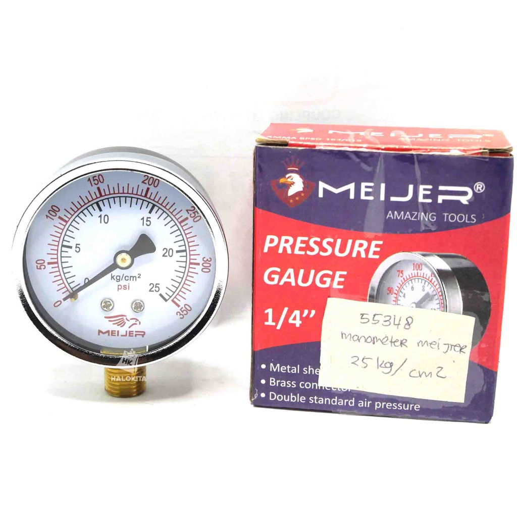 Jual MEIJIER MANOMETER KOMPRESOR 25KG /CM2 / PRESSURE GAUGE Shopee