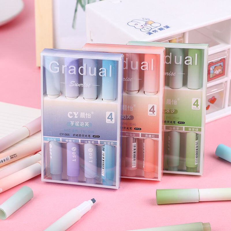 Jual [MILOLI] 1Set PENA HIGHLIGHTER GRADUAL SUNRISE Pastel Colour Pen ...
