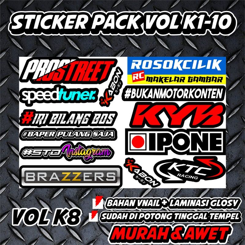 Jual RAJA STICKER SPONSOR YSS KATA KATA LAMINASI GLOSY CUTING TIDAK ...