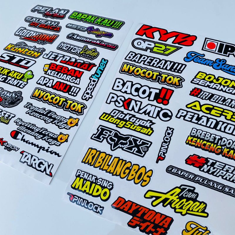 Jual RAJA STICKER SPONSOR YSS KATA KATA LAMINASI GLOSY CUTING TIDAK ...
