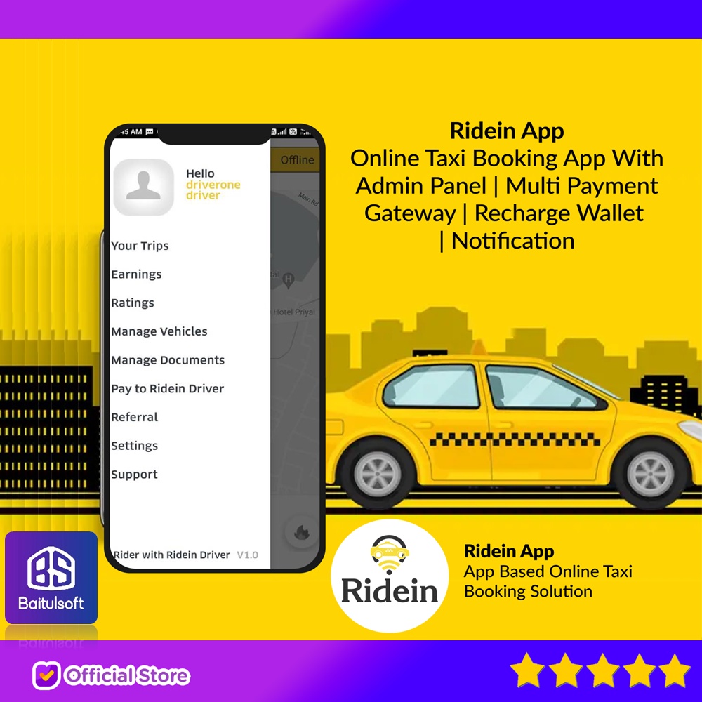 Jual SOURCE CODE APLIKASI RIDEIN TAXI APP- ANDROID TAXI BOOKING APP ...