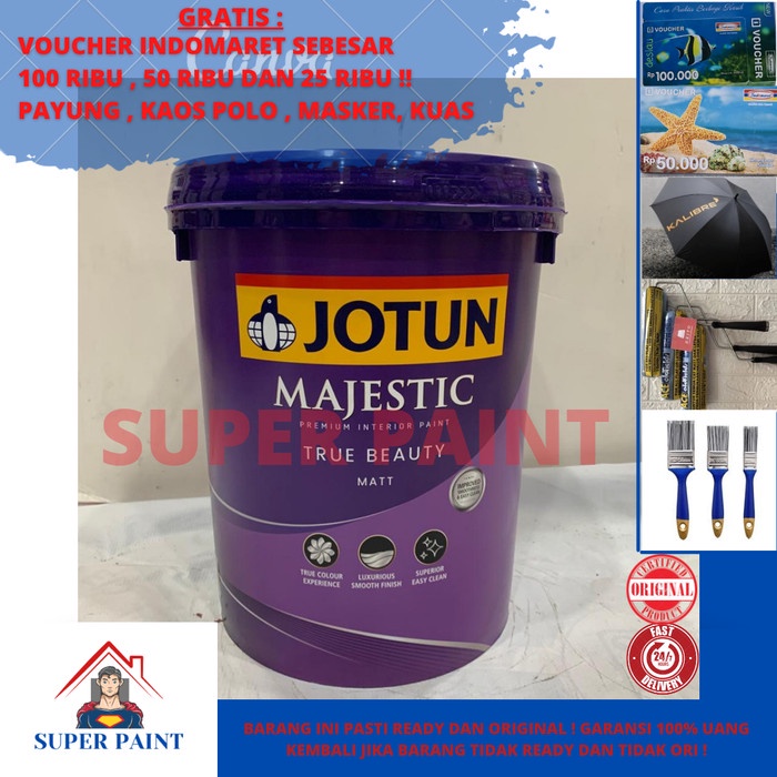 Jual CAT PREMIUM INTERIOR JOTUN MAJESTIC TRUE BEAUTY MATT PUTIH/ CHI ...