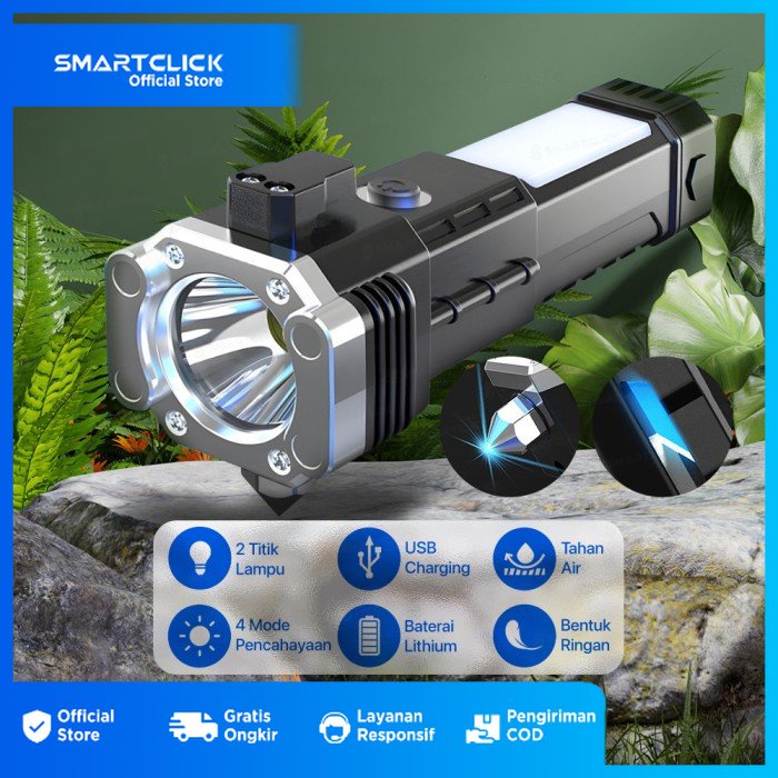 Jual Senter LED Torch 3W Emergency Flashlight 4 Mode Magnetic | Shopee ...