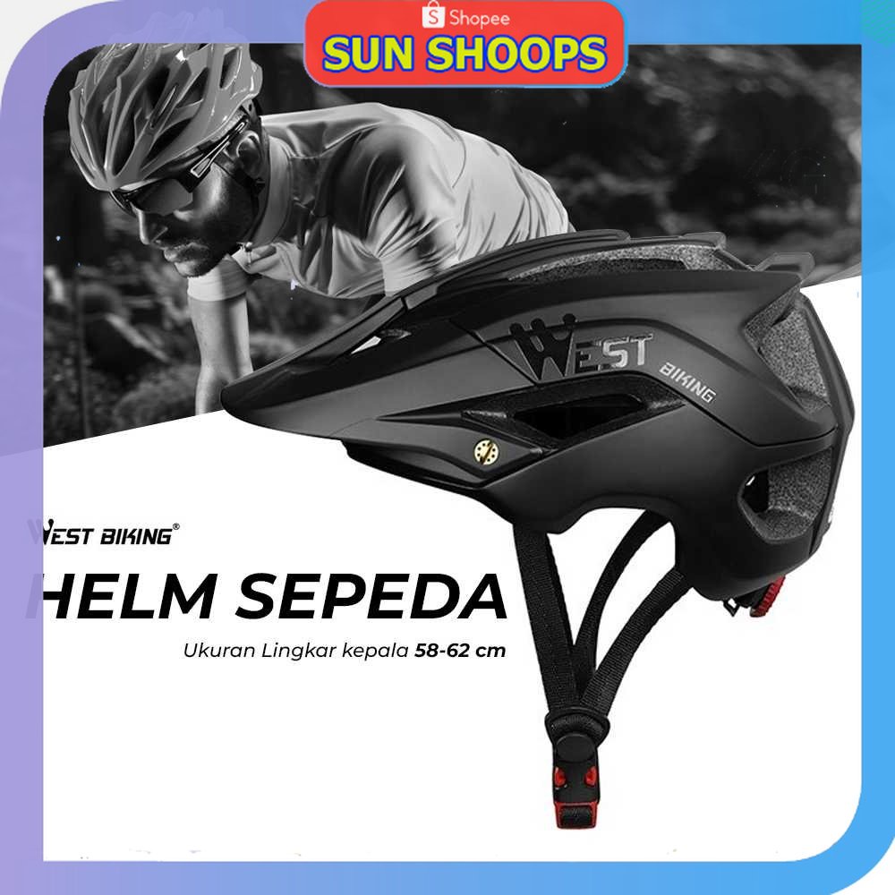 Jual SUN SHOOPS WEST BIKING Helm Sepeda Cycling Helmet Trail XC MTB JC 006 Shopee Indonesia