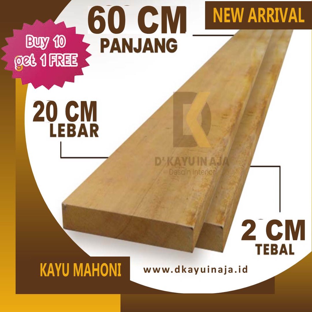 Jual Papan Kayu Mahoni Ukuran Tebal 2cm Lebar 20cm Panjang 70cm Potong