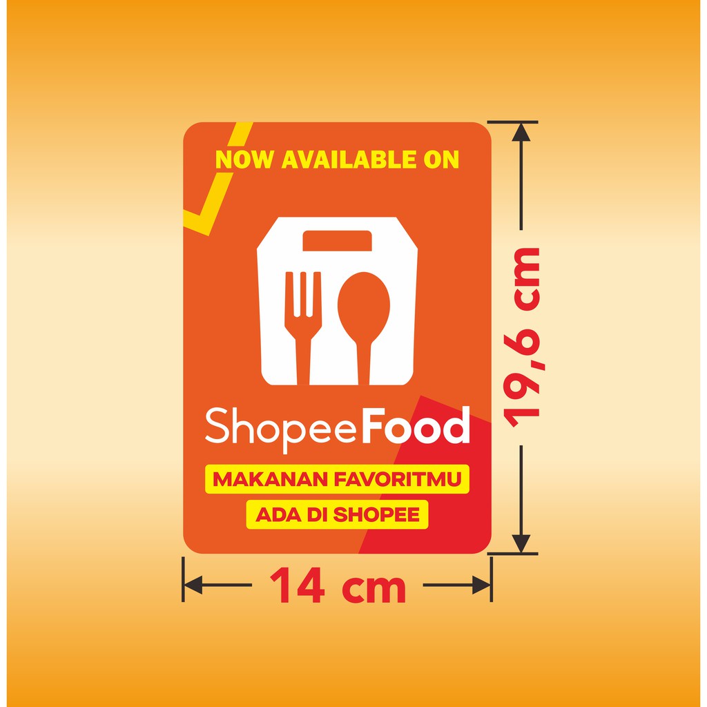 Jual Sticker Shopee Food Stiker Kaca Dinding Etalase Label ShopeeFood ...
