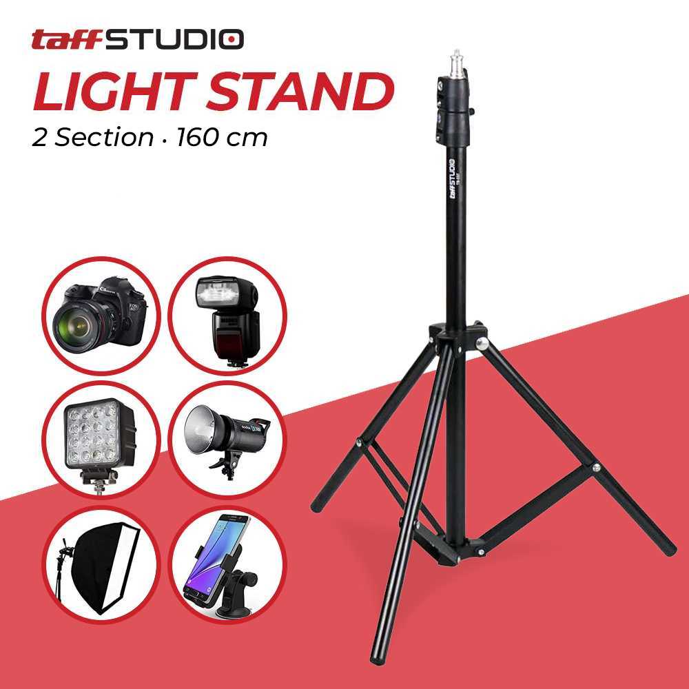 Jual TaffSTUDIO Portable Light Stand Tripod 2 Section 160 cm Lightstand ...