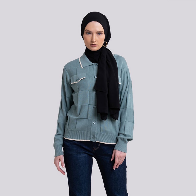 Jual 3Second Cardigan Rajut Wanita Knitwear Outer Kardigan Kotak With ...