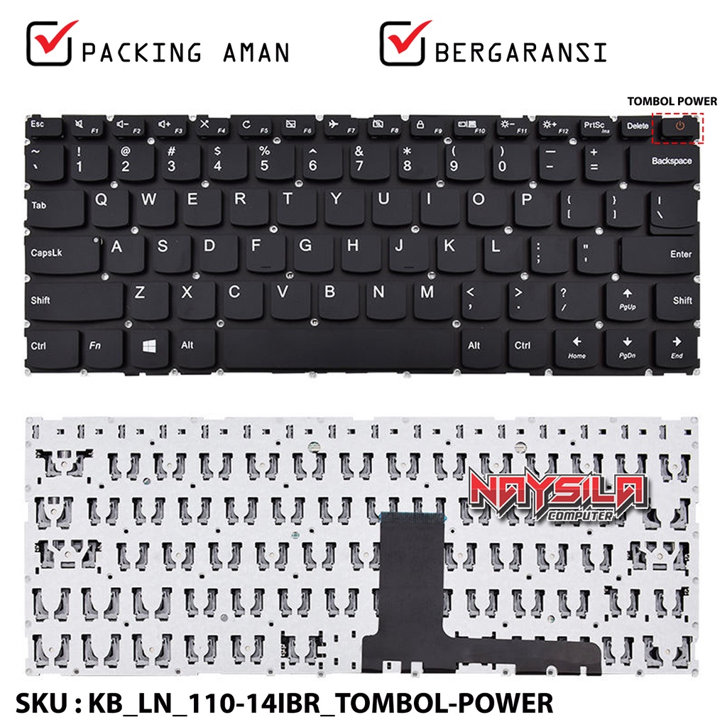 Jual KEYBOARD LENOVO IDEAPAD 11014IBR 11014AST TOMBOL POWER (SOCKET