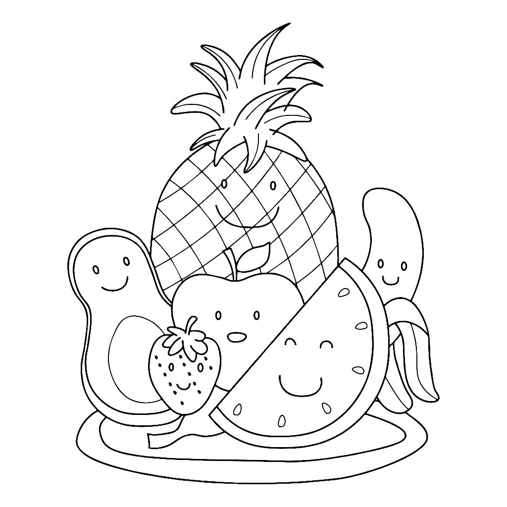 Jual Gambar Mewarnai ~ BUAH DAN SAYUR / Seketsa Lukis / Drawing Sketch