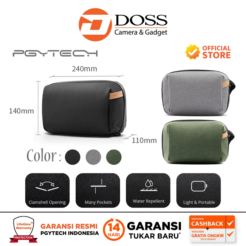 Jual PGYTECH Tech Pouch Waterproof Electronics Organizer Bag Tech ...