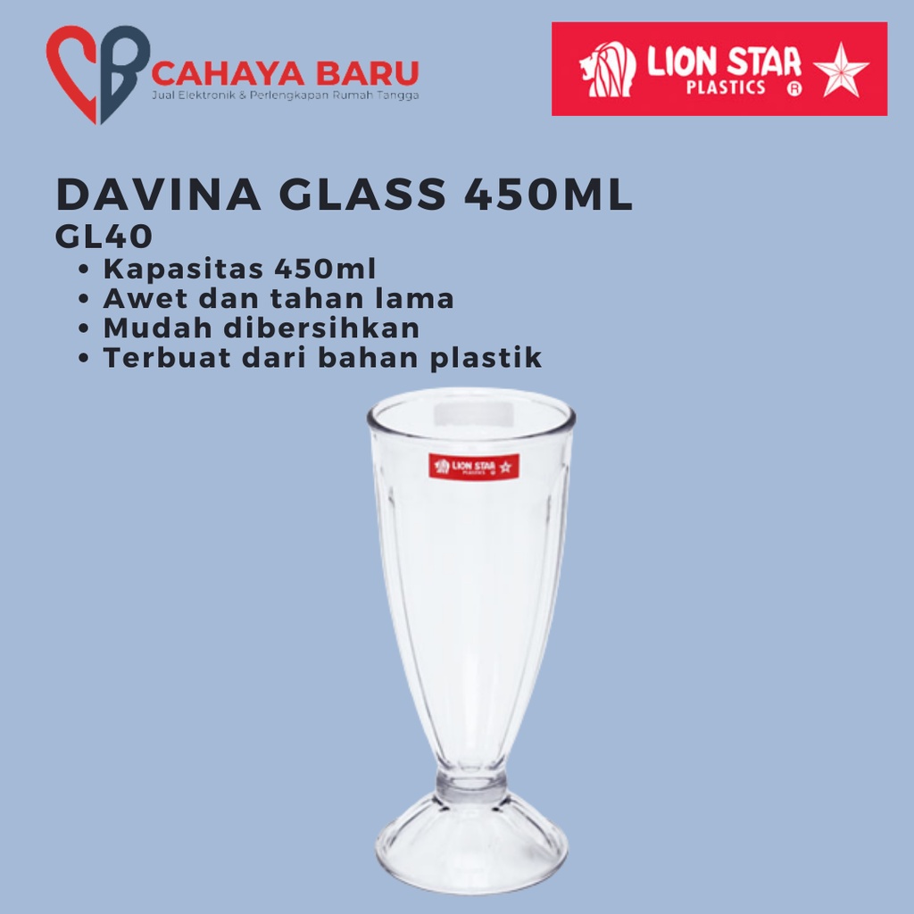 Jual Gelas Plastik Lion Davina Glass 450ml Gl401 Lusin Shopee Indonesia 3581