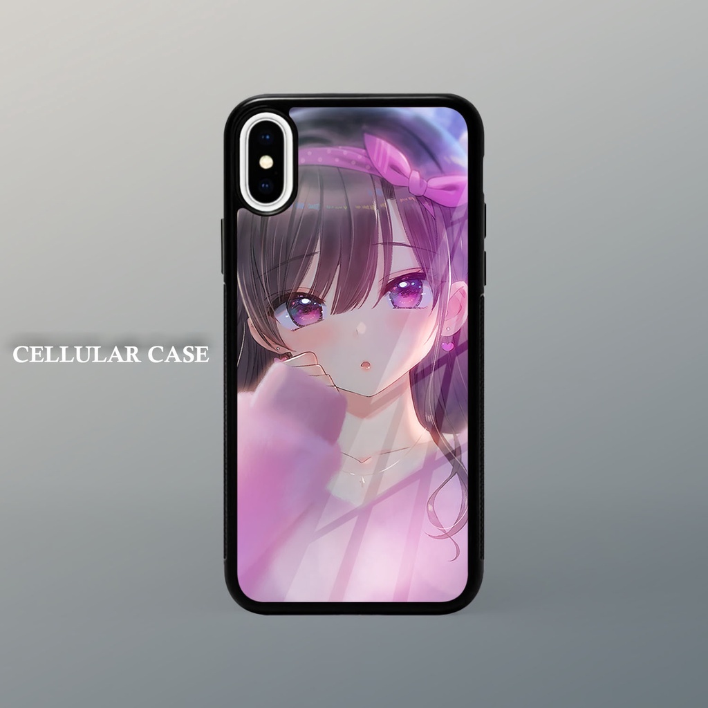 Case Glossy Iphone X XS XS MAX XR [CS48] Anime Girl Kawai
