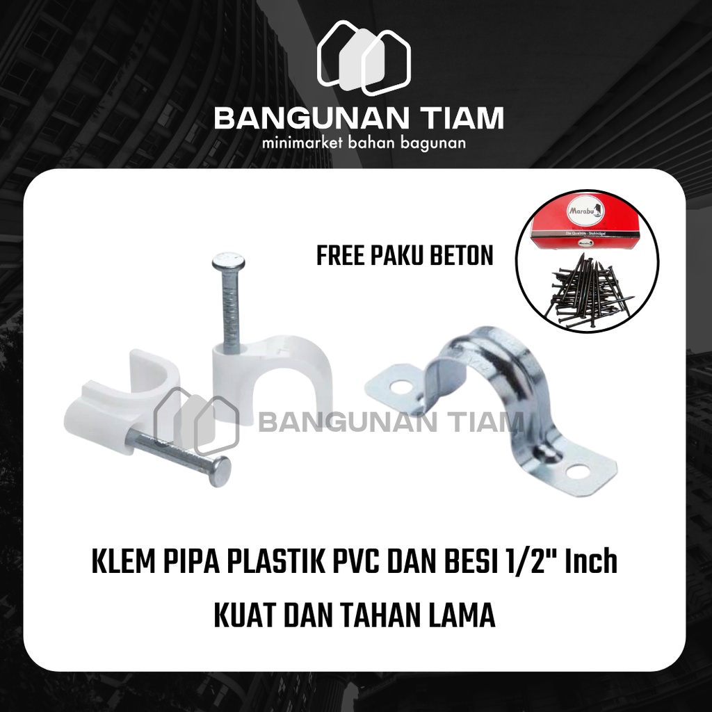 Jual Klem Pipa Plastik Pvc Besi Omega Inch Tembok Dan Kayu Free