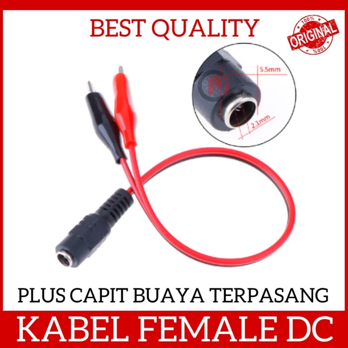 Jual Kabel Famale Betina DC Plus Capit Buaya Breakout 5.5 x 2.1mm Pin ...