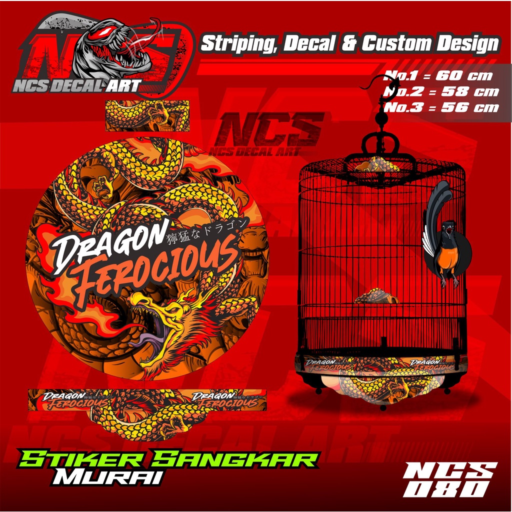 Jual Stiker Decal SINGLE FIGHTER DRAGON Sangkar BULAT Burung MURAI DLL ...