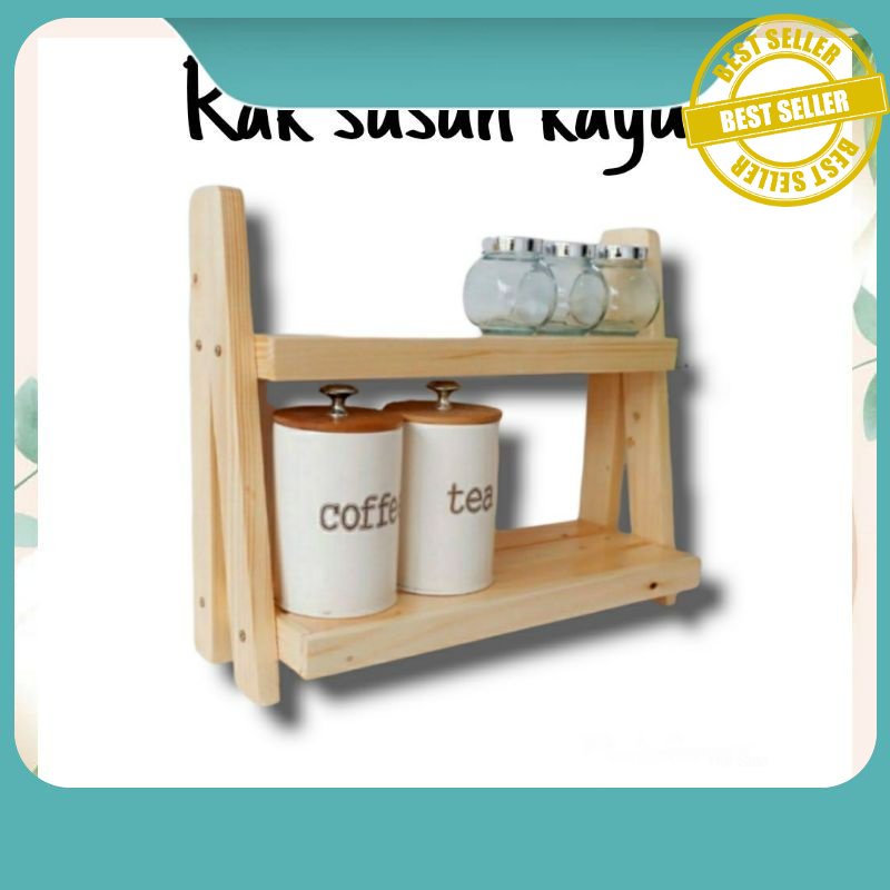 Jual Rak Bumbu Dapur Serbaguna Rak Susun Kayu Jati Belanda Rak Susun Shopee Indonesia