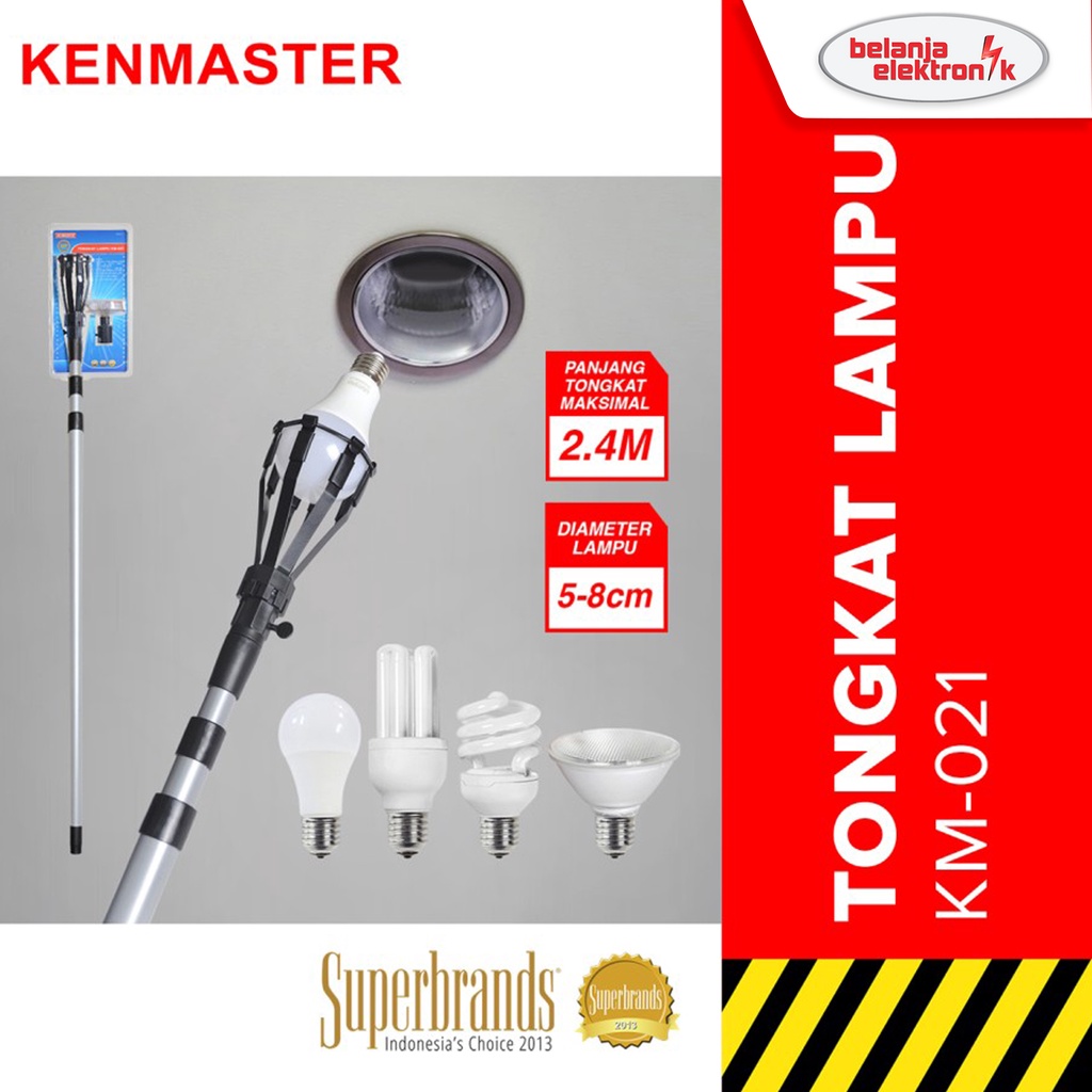 Jual Kenmaster Tongkat Lampu Stick Pemasang Dan Melepas Lampu Bohlam Km