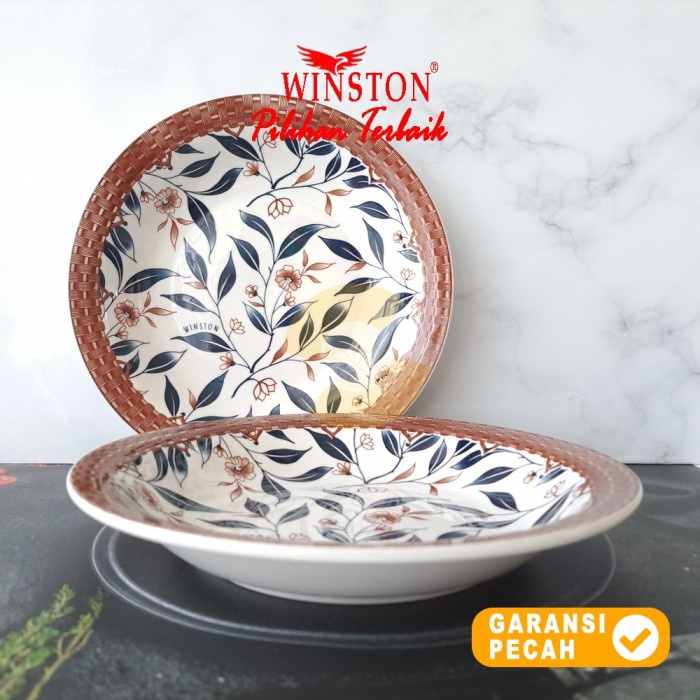 Jual WINSTON 1pcs ROTAN DAUN Plate Lontong Keramik 9,25in | Piring 23cm ...