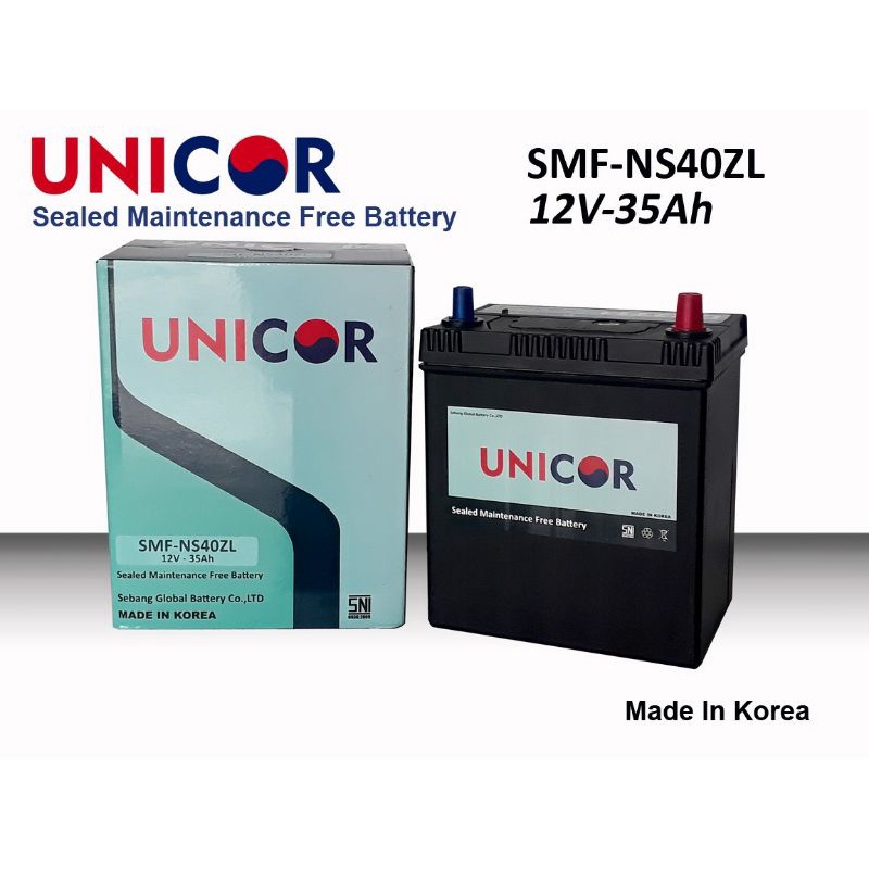 Jual Aki/Accu/Battery UNICORE SMF NS40ZLS 12V 35Ah| MADE IN SEBANG