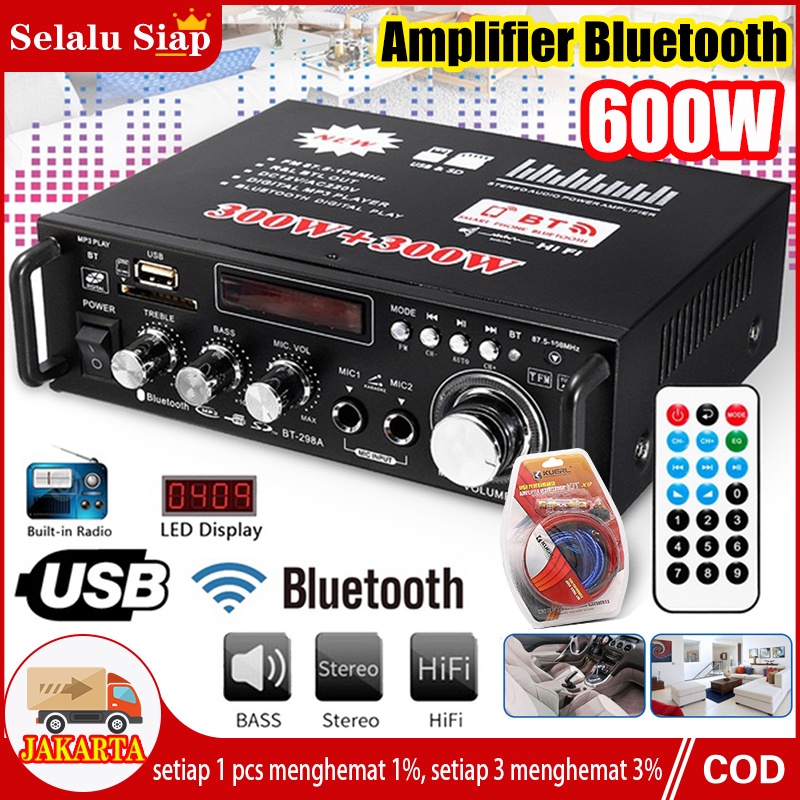 Jual (dalam Stok, Dikirim Dari Jakarta) 600W Amplifier Bluetooth ...