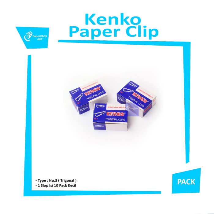 Jual Paper Clip Trigonal Klip Penjepit Kertas No Kenko Shopee