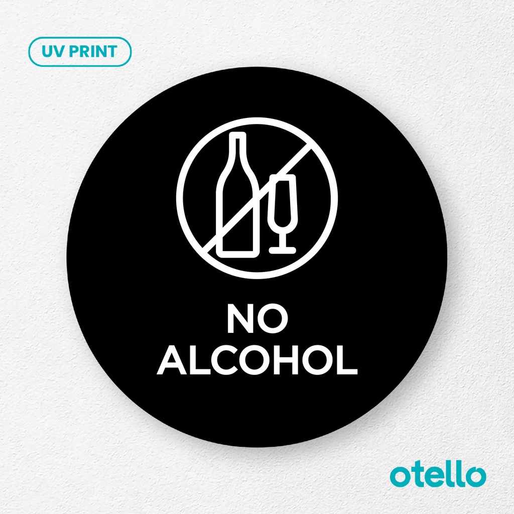Jual No Alcohol Signage Board Akrilik Tempel Dinding Papan Acrylic Sign ...