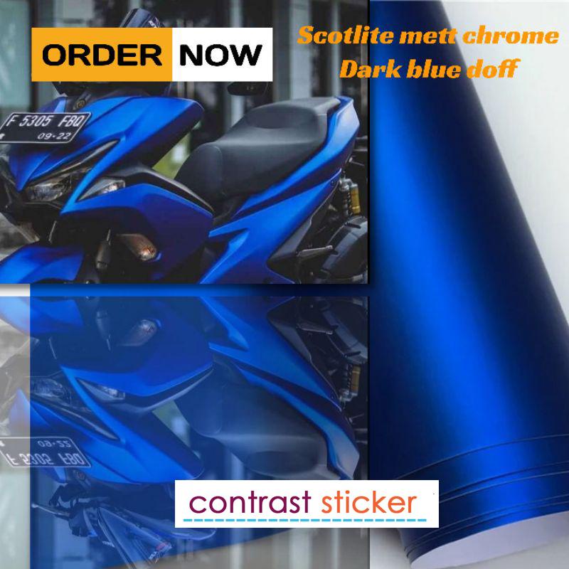 Jual Stiker Skotlet Motor Biru Metalik Krom Doff Scotlite Biru Metalik Krom Doff Scotlite Motor