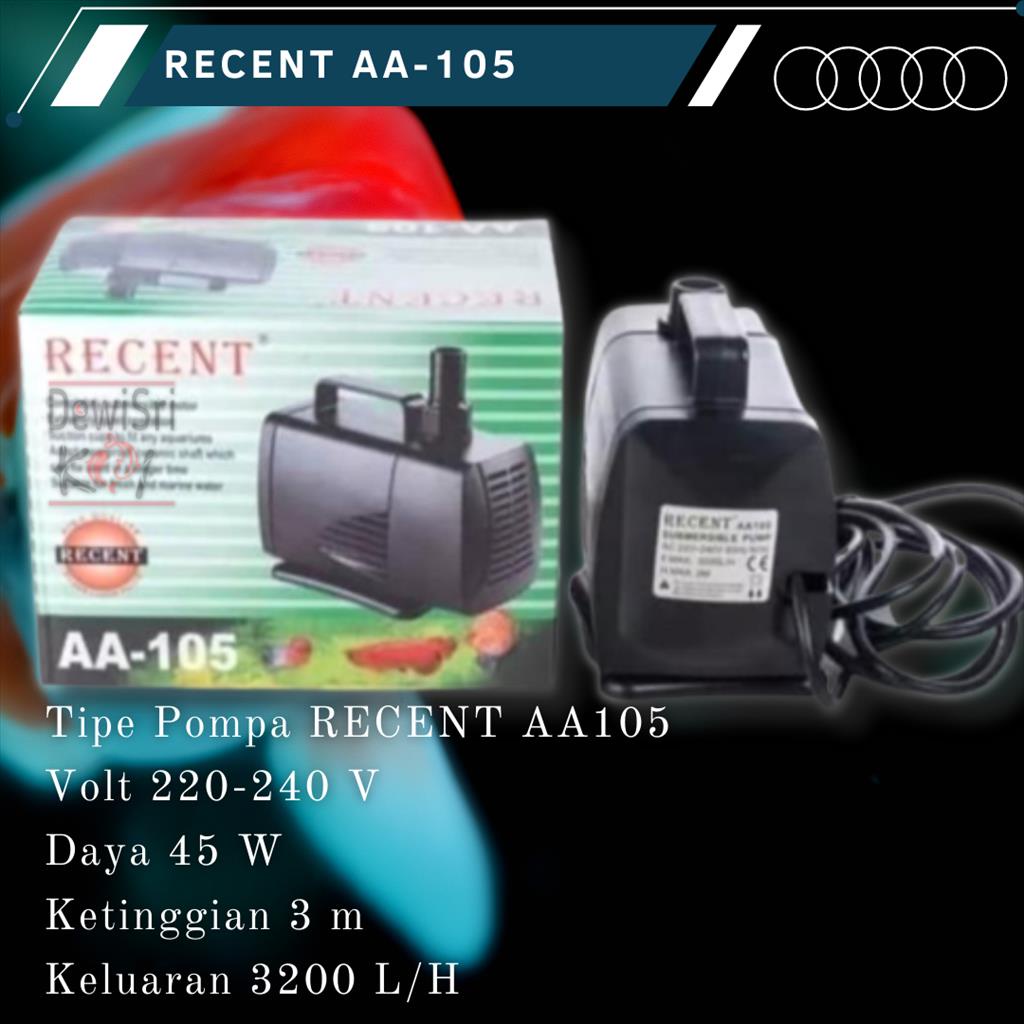 Jual Pompa Celup RECENT AA-105 Water Pump Hidroponik Aquarium | Shopee ...