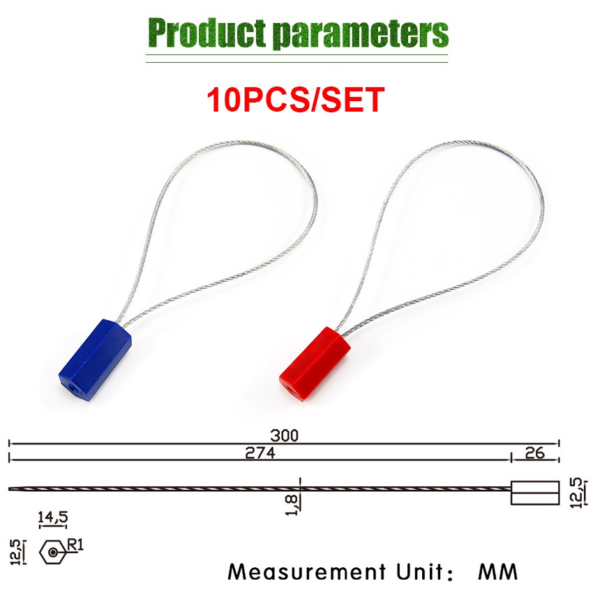 Jual 10Pcs/Set Cable Seal Segel Kawat Segel Kontainer Bahan Baja Untuk ...