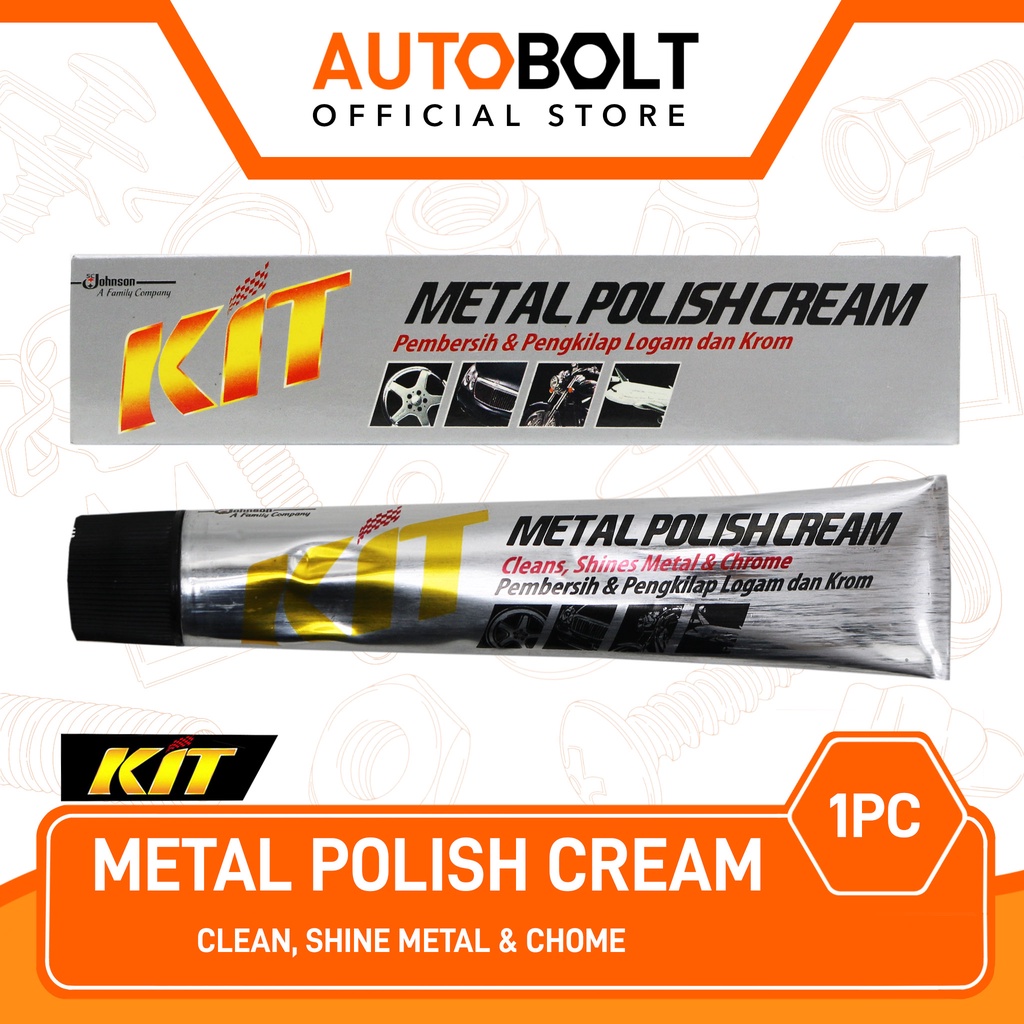 Jual Metal Polish Cream Clean Shine Metal & Chrome Merk Kit Krim Pembersih Pengkilap Logam