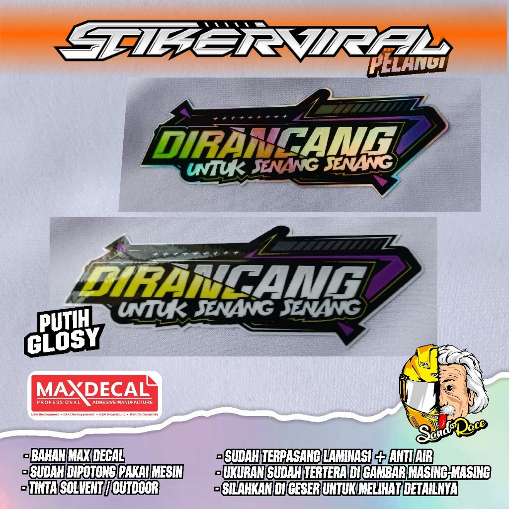 Jual stiker motor di rancang untuk senang senang / sticker viral motor ...