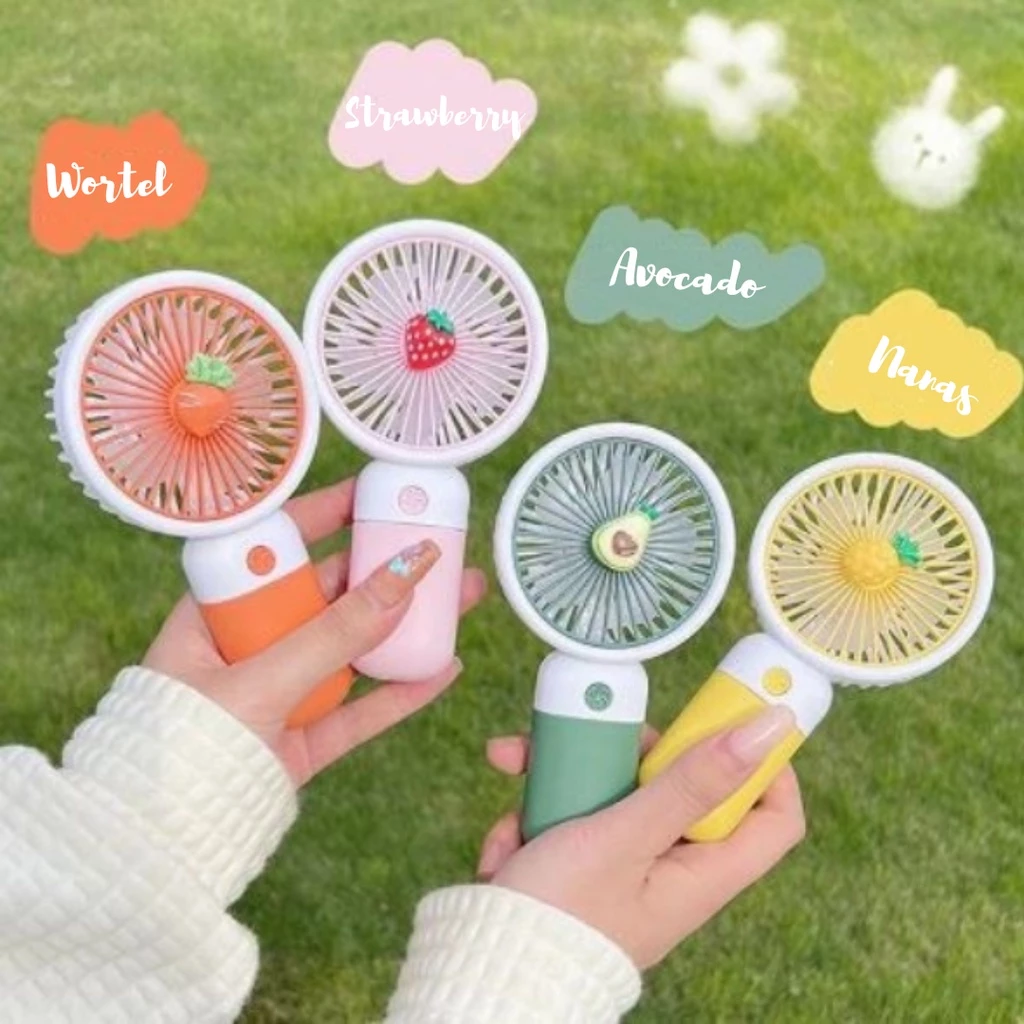 [UNIK88] Kipas Angin Genggam Mini Portable Motif Buah / Kipas Angin Buah Cute Fan USB Charge | AutoStock