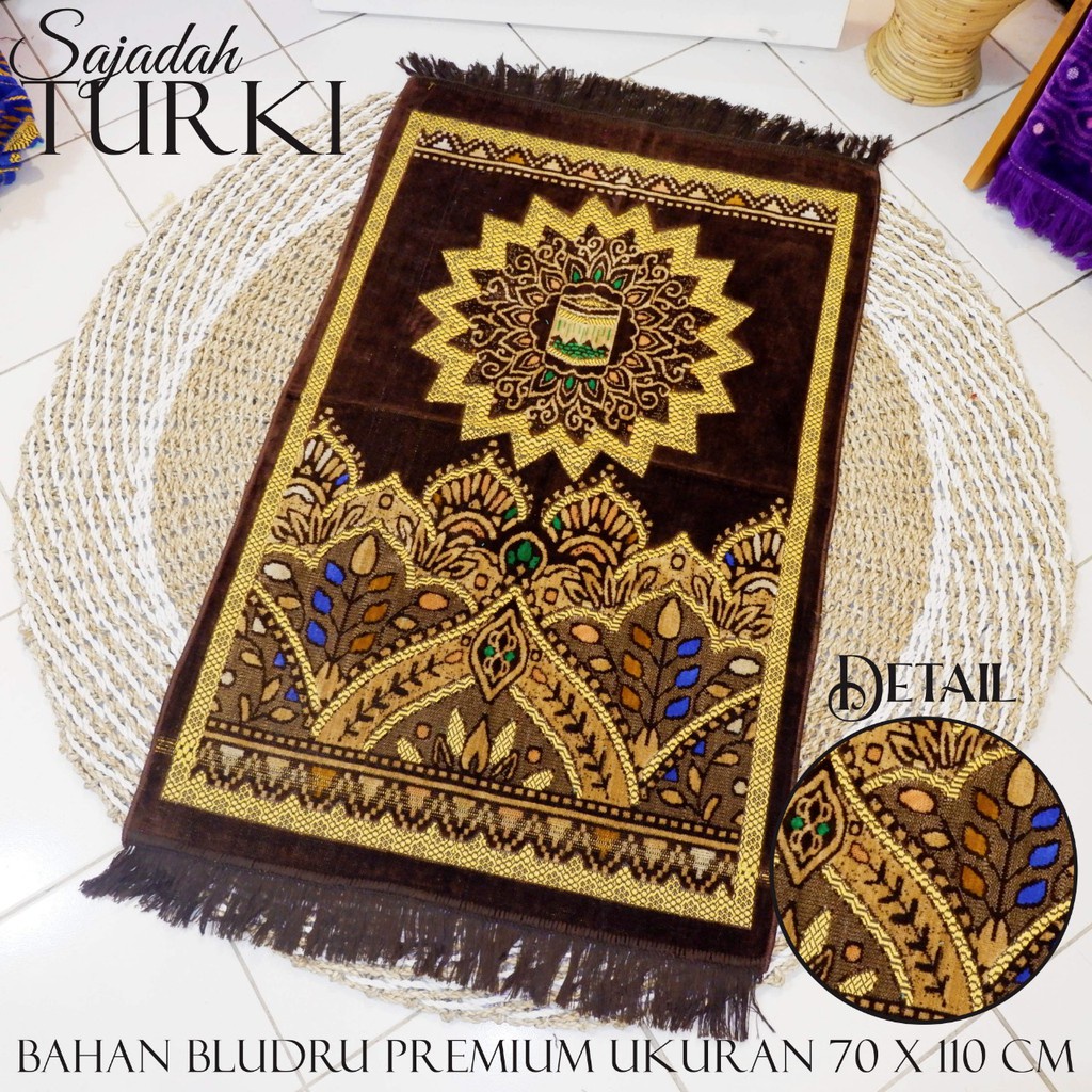 Sajadah Turki Super Spigel Turkey Multicolor Ukuran Besar 70x110 cm Haji Umrah terbaru elegan