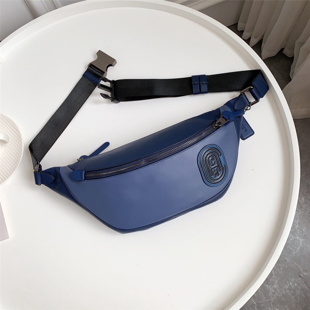 Coach 89079 91375 78947 69303 959 79037 962 Rivington Belt Bag in  Colorblock With Patch Men Waist Chest Pouch Beg