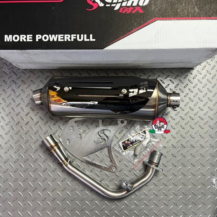 Jual Knalpot Shijiro Standar Racing SE Stainless Black Vespa Sprint S ...