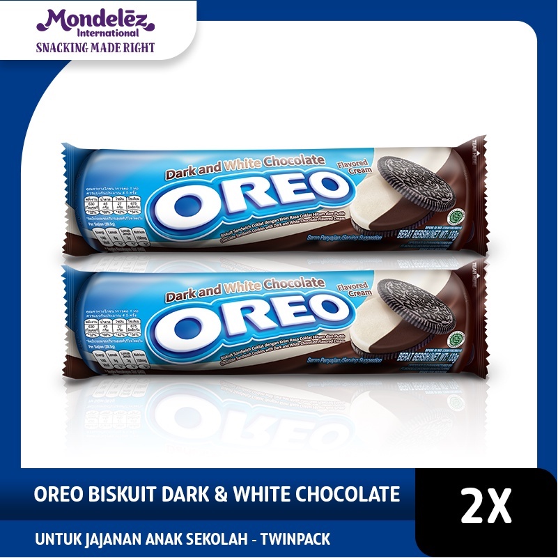 Jual Oreo Biskuit Dark & White Chocolate Regular 119.6g Untuk Jajanan ...