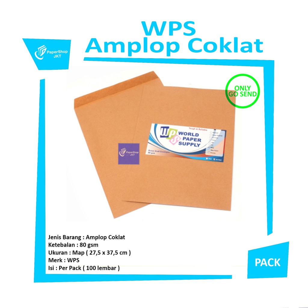 Jual Wps Amplop Coklat Ukuran Map 27 5 X 37 5 Cm Pack Shopee