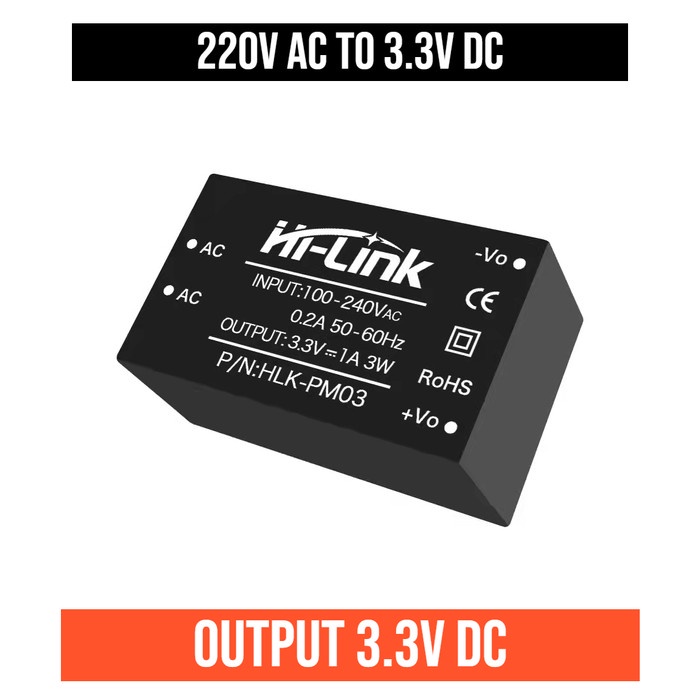 Jual Hilink HLK-PM01 220 to 3.3 V 3.3V 3,3 3,3V AC to DC Hi Link ...
