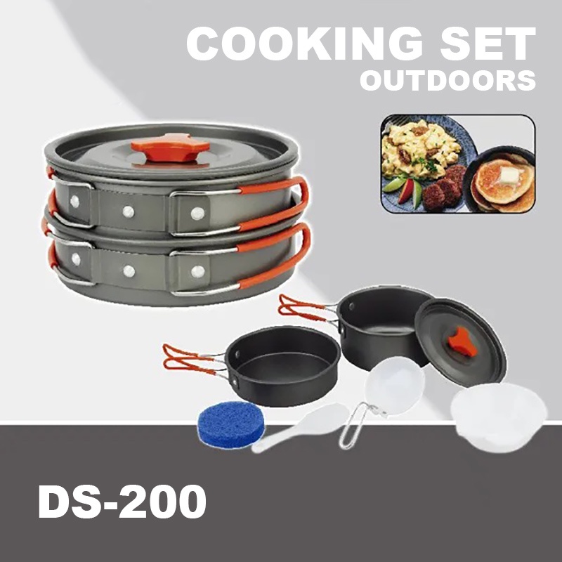 Jual Cooking Set Ds Camping Hiking Panci Outdoor Travel Alat Makan