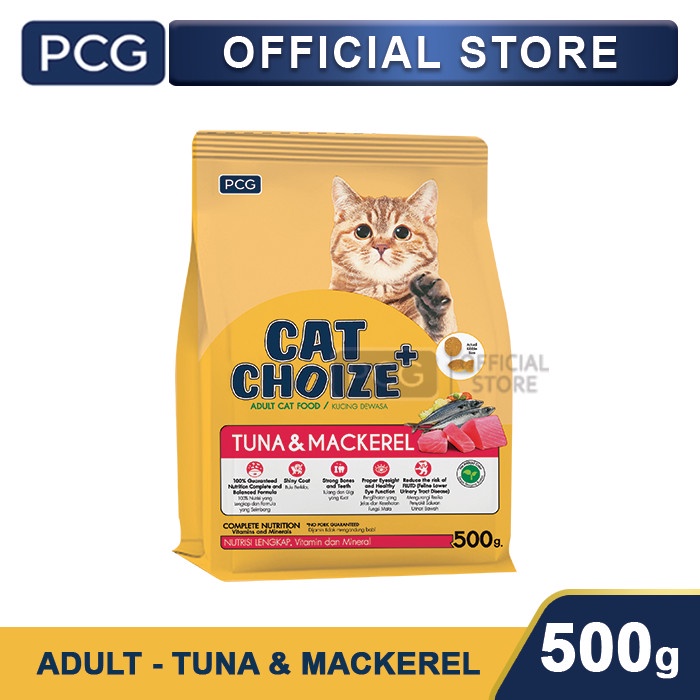Jual Cat Choize Plus Dry Adult Cat Food Tuna and Mackerel 500g Shopee