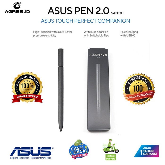 Jual Asus Stylus Pen Active 20 Original Sa203h Sa201h Mpp20 Laptop Tablet Agp Shopee Indonesia 