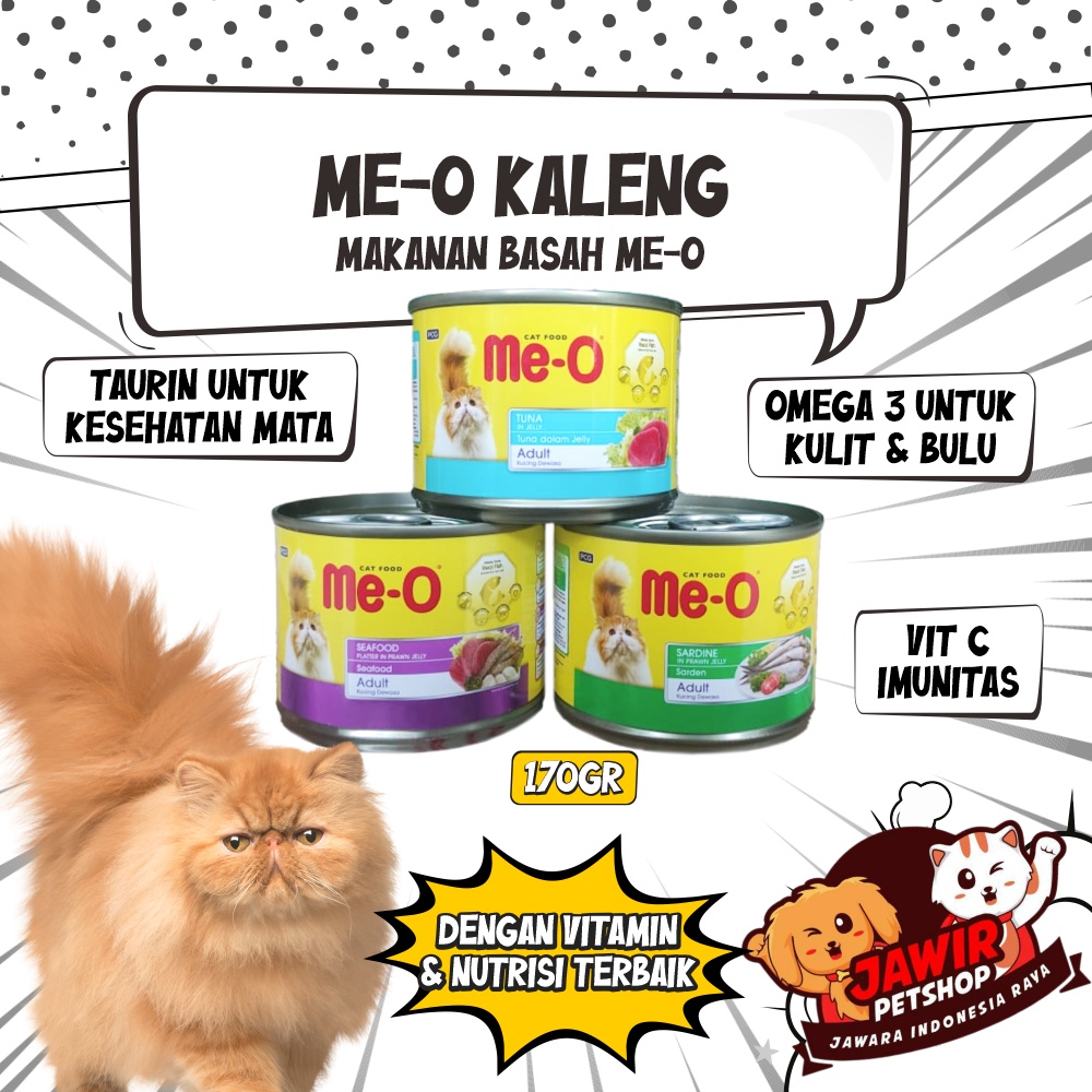 Jual ME O KALENG 170gr Wet Cat Food Meo Can Makanan Kucing Adult Basah