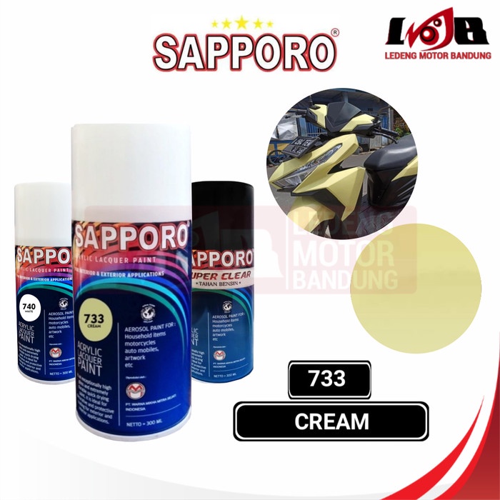 Jual Sapporo 733 Cream White Cat Semprot Aerosol Pilox Warna Putih ...