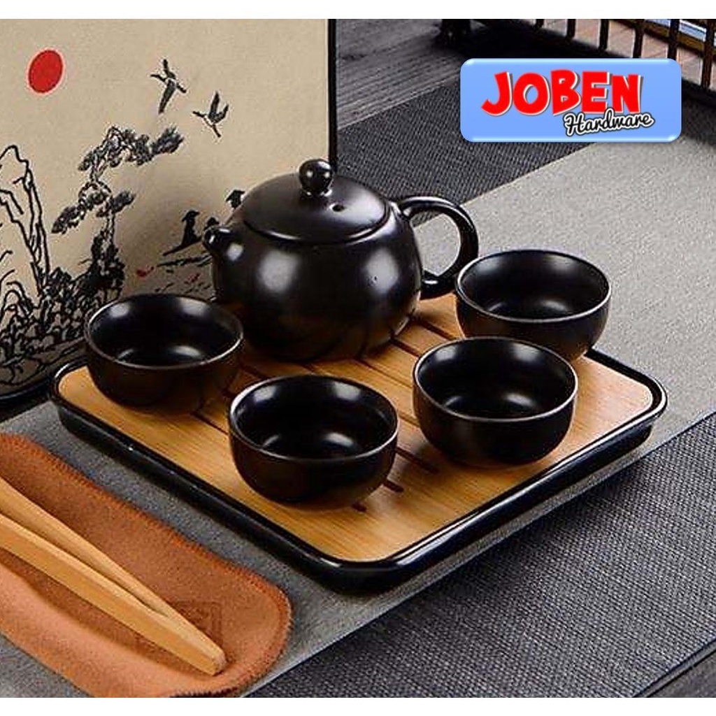 Jual COD Classic Chinese Tea Pot SET 4 Cups Ceramic Teko 4 Cangkir Teh ...