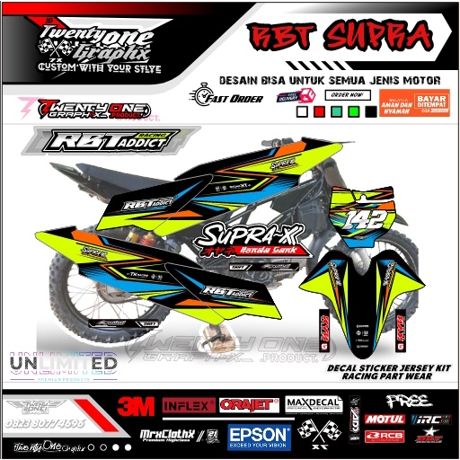 Jual DECAL STIKER RBT SUPRA 125X ABSTRAC kekinian⭐ BEBEK TRAIL MODIF ...