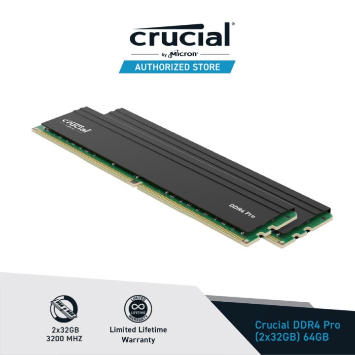 Jual Memory Ram PC Crucial DDR4 PRO UDIMM 64GB (2x32GB) PC 25600 ...