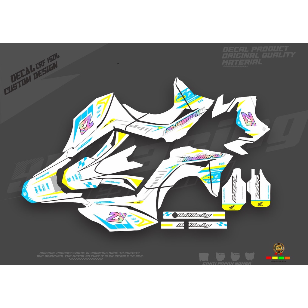 Jual Cod Decal Crf Putih Keren Desain Terbaru Madinah Sticker Shopee Indonesia